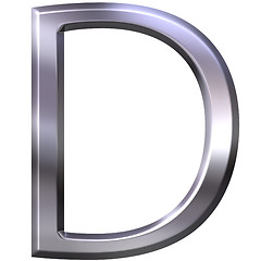 Image showing 3D Silver Letter D