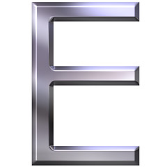 Image showing 3D Silver Letter E