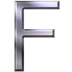 Image showing 3D Silver Letter F