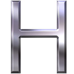 Image showing 3D Silver Letter H