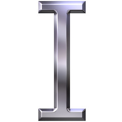 Image showing 3D Silver Letter I