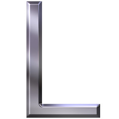 Image showing 3D Silver Letter L