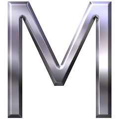 Image showing 3D Silver Letter M