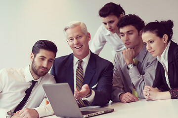 Image showing business people group on meeting at modern startup office