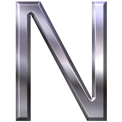 Image showing 3D Silver Letter N