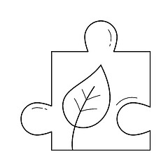 Image showing Puzzle piece vector line icon.