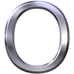 Image showing 3D Silver Letter O