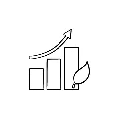 Image showing Growth arrow hand drawn sketch icon.