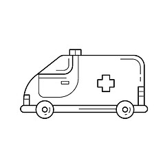 Image showing Ambulance vehicle line icon.