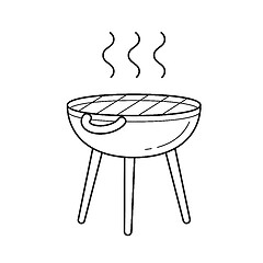 Image showing BBQ grill vector line icon.