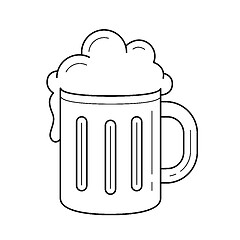 Image showing Mug of beer vector line icon.