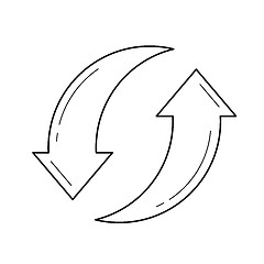 Image showing Circular arrows vector line icon.