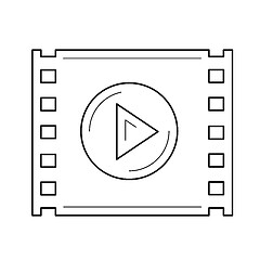 Image showing Video play line icon.