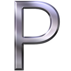 Image showing 3D Silver Letter P