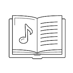 Image showing Music book with note vector line icon.