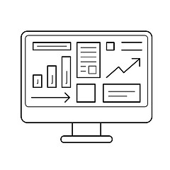 Image showing Computer system vector line icon.