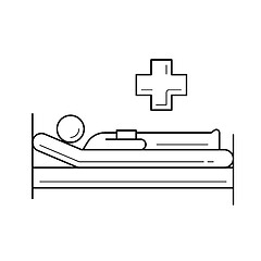 Image showing Hospital bed line icon.