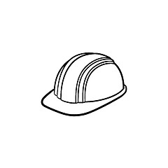 Image showing Hard hat hand drawn sketch icon.