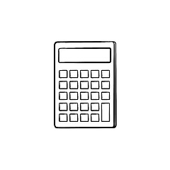 Image showing Calculator for count hand drawn sketch icon.