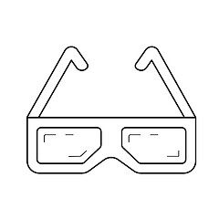 Image showing Three d cinema glasses line icon.