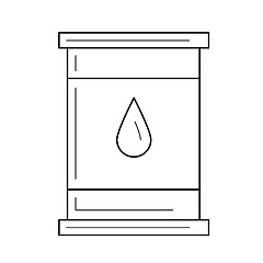 Image showing Oil barrel vector line icon.