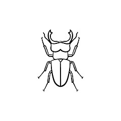 Image showing Beetle hand drawn sketch icon.