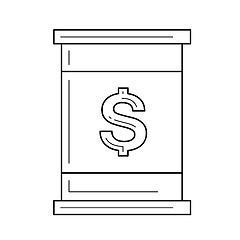 Image showing Petroleum barrel vector line icon.