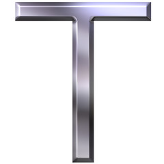 Image showing 3D Silver Letter T