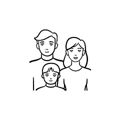 Image showing Family members hand drawn sketch icon.