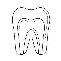 Image showing Dental pulp line icon.