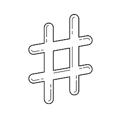 Image showing Hashtag line icon.