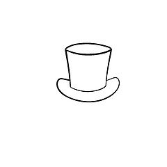 Image showing Top hat hand drawn sketch icon.