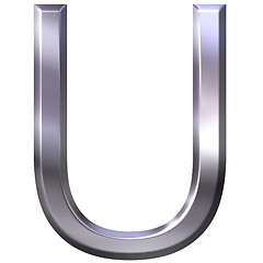 Image showing 3D Silver Letter U