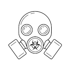 Image showing Gas mask vector line icon.