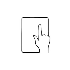 Image showing Online education app hand drawn sketch icon.