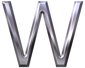 Image showing 3D Silver Letter W
