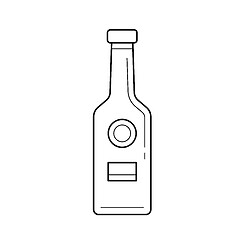 Image showing Craft beer bottle vector line icon.