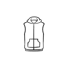 Image showing Vest jacket hand drawn sketch icon.