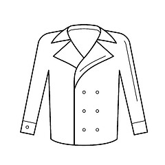 Image showing Wool coat vector line icon.