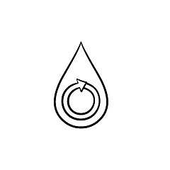 Image showing Water drop hand drawn sketch icon.