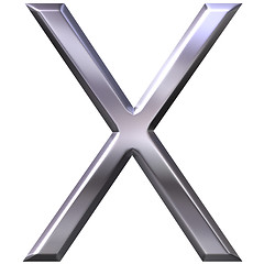Image showing 3D Silver Letter X