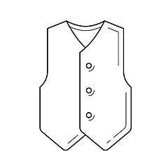 Image showing Waistcoat vector line icon.