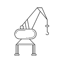 Image showing Port crane vector line icon.