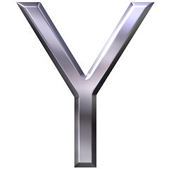 Image showing 3D Silver Letter Y