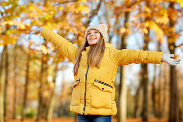 Image showing happy girl at autumn park