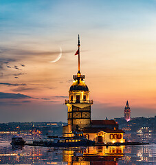 Image showing Maiden Tower and moon