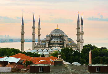 Image showing Blue Mosque and Bosphorus