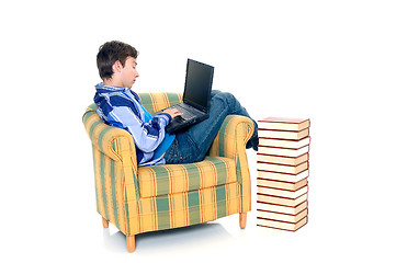 Image showing Boy doing homework