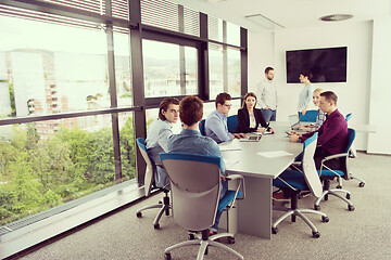 Image showing Business Team At A Meeting at modern office building