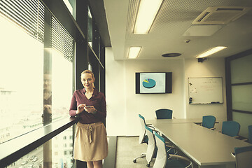 Image showing young business woman using smart phone